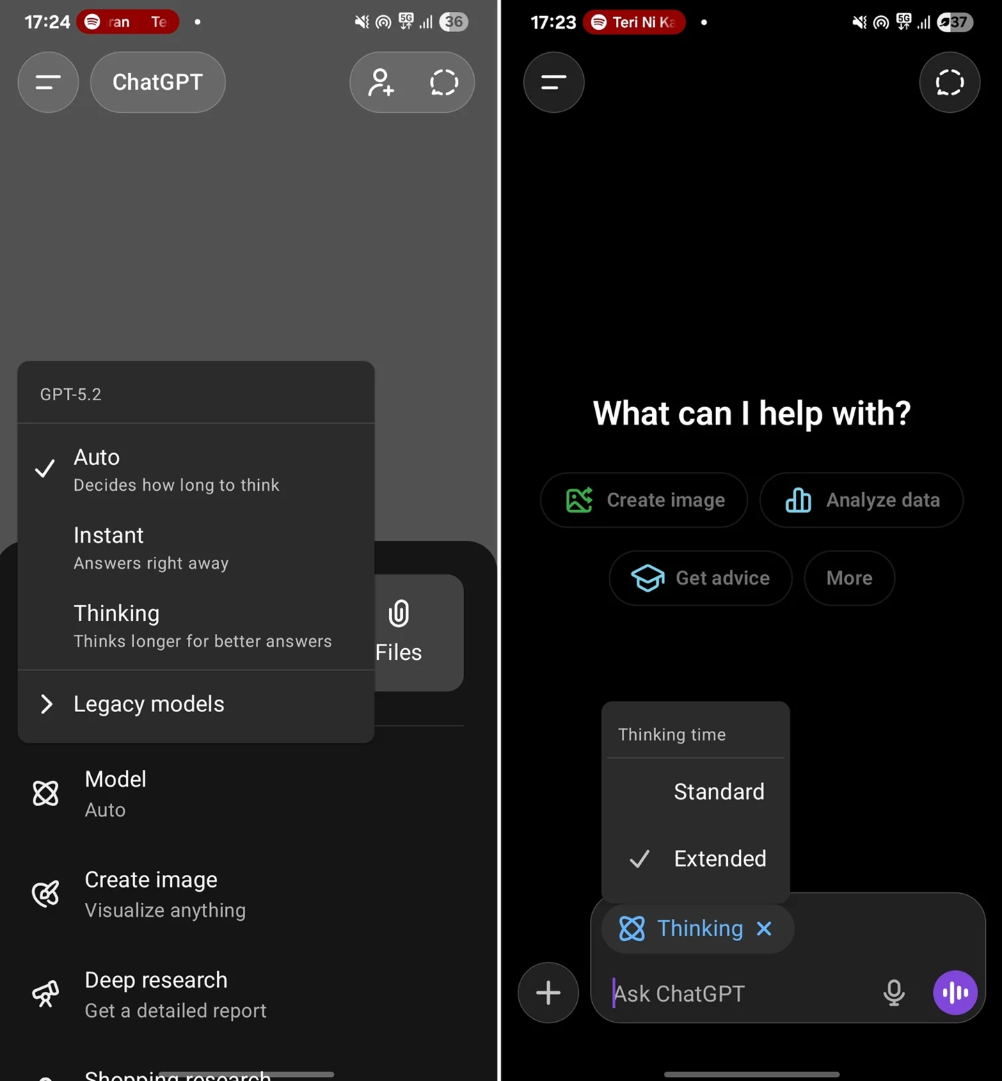 OpenAI 更新手机版 ChatGPT,现支持手动调节 AI“思考深度”