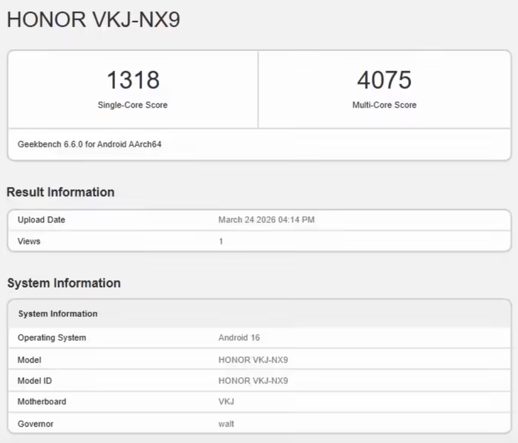 骁龙7 Gen4+9000mAh大电池，荣耀600跑分曝光